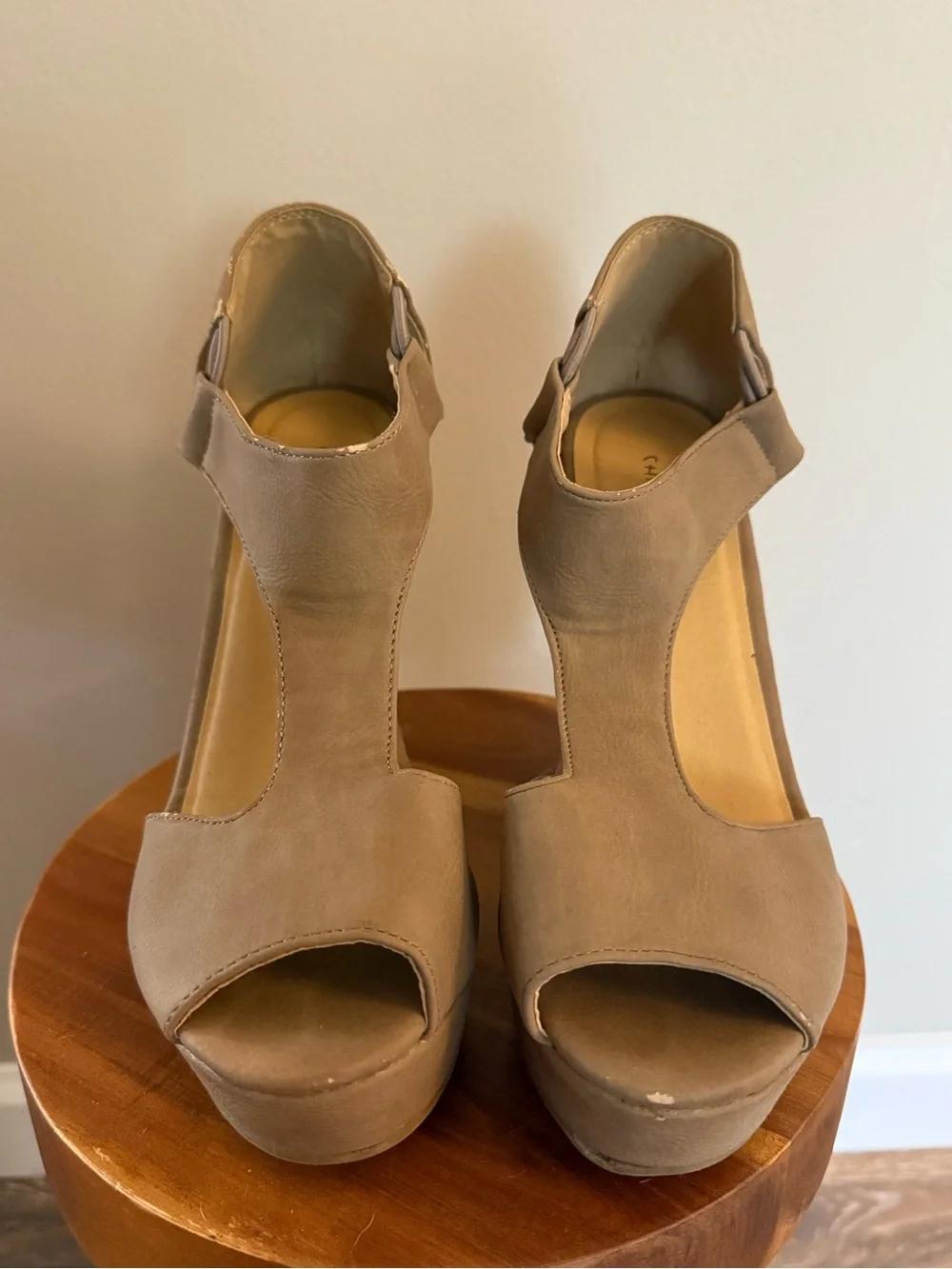 Chinese Laundry Taupe Wedge Sandals